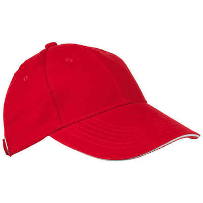 Livepac Office Baseball Cap Baumwoll-Basecap 6 Panel heavy-brushed Cotton / Farbe: rot
