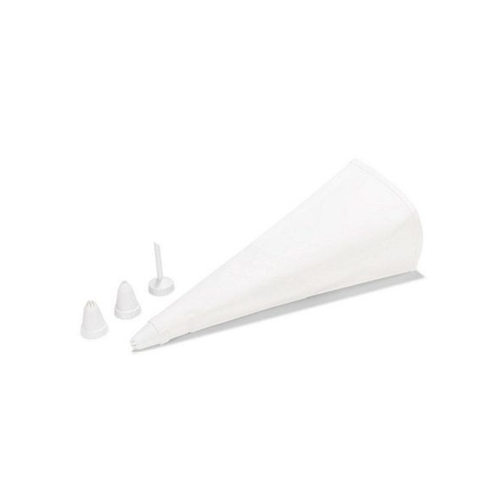 patisse Spritzbeutel Spritztüten Set - 31cm mit 4 Kunststoff Spritztüllen