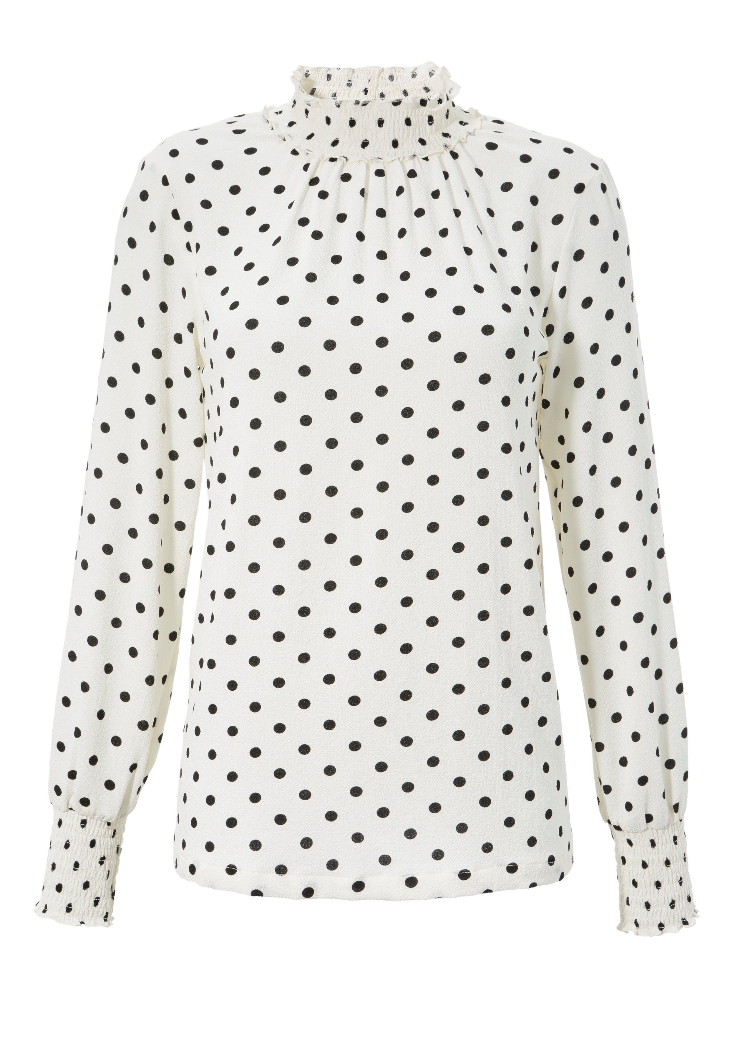 wollweiß-schwarz-gepunktet