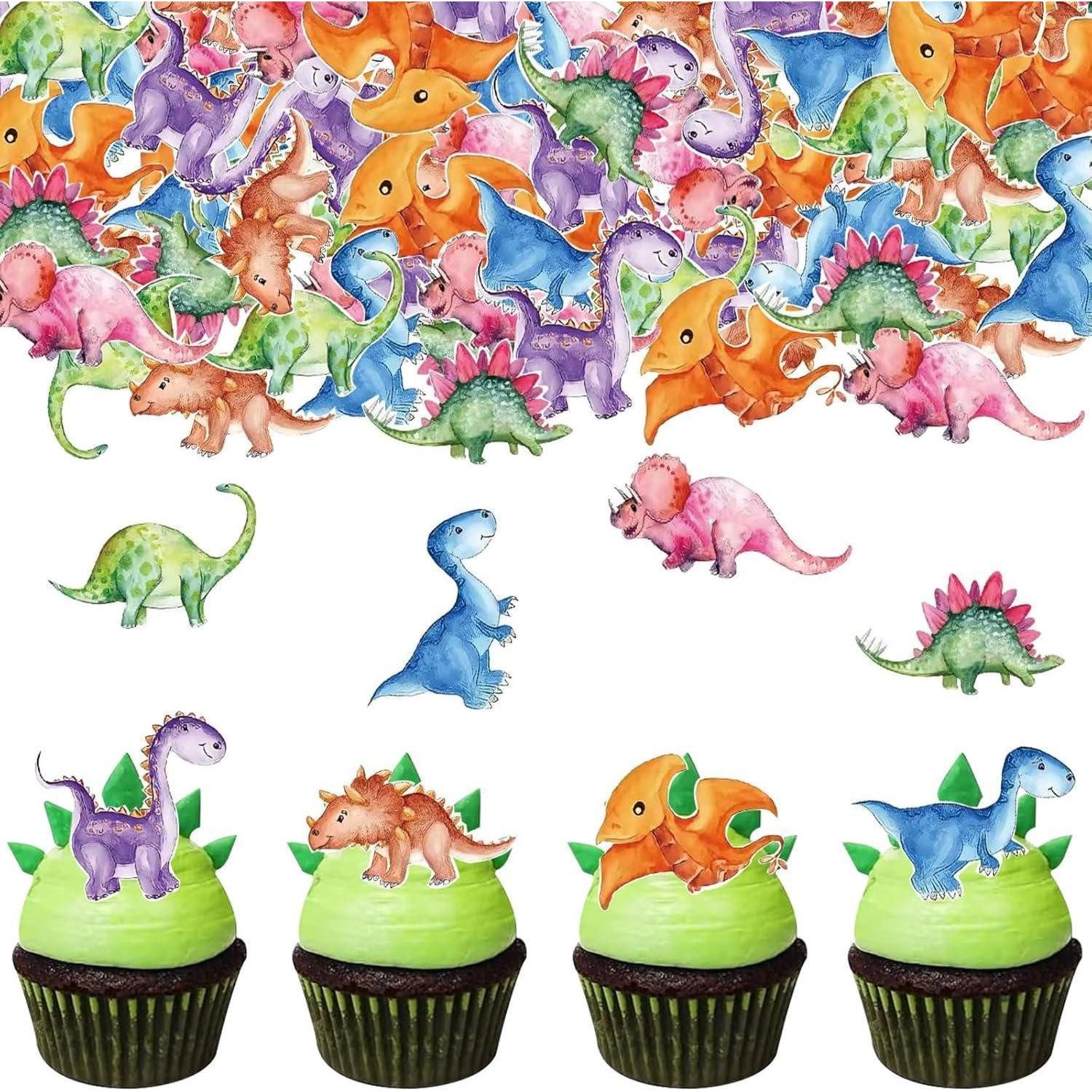 Sticker Tortendeko Dino essbar 50 Stück Kuchendeko Geburtstag Dinosaurier
