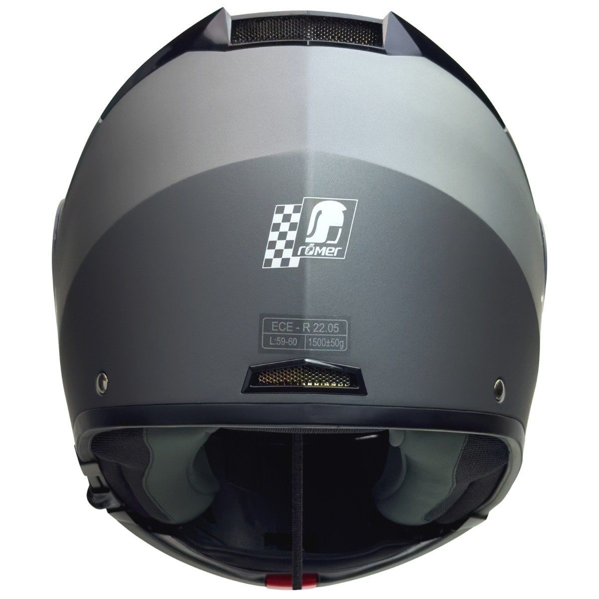 RÖMER HELME Motorradhelm RO20056 - Klapphelm mit integriertem Sonnenvisier -Titanium