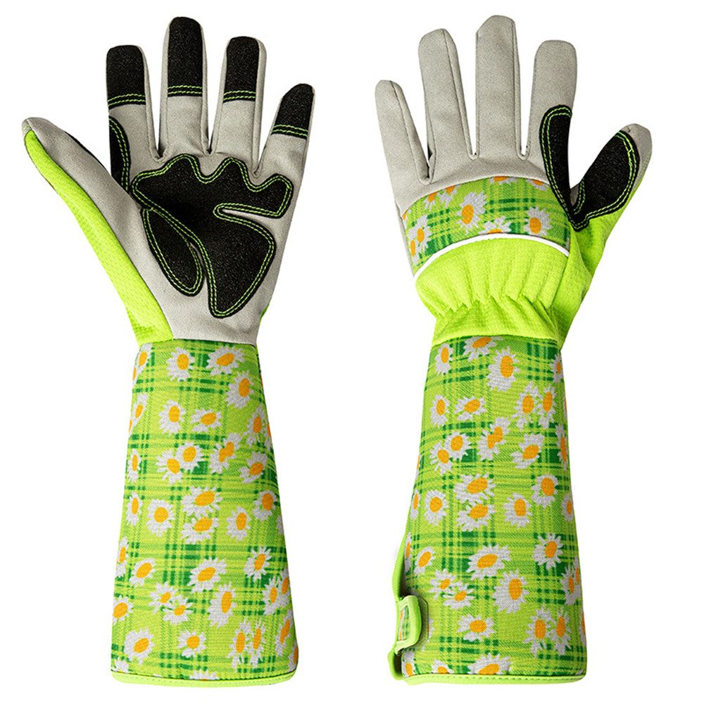 Zaewry Gartenhandschuhe Dornenfest Handschuhe, Gartenhandschuhe für Damen und Herren Mit Extra Langer Stulpe Und Verstärkten Handflächen Und Fingerspitzen