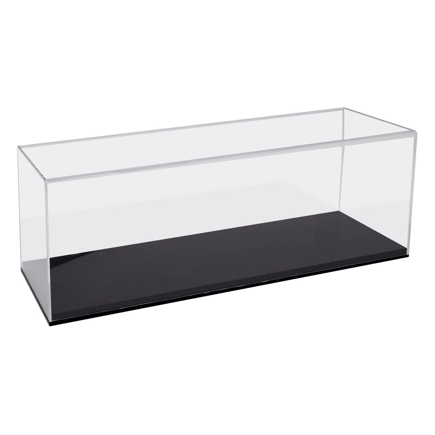 HMF Vitrine elegante Acryl Glasvitrine transparente Sammlerbox für Sammelstücke Schaukasten aus Acryl für Modellautos, 50x16x18 cm