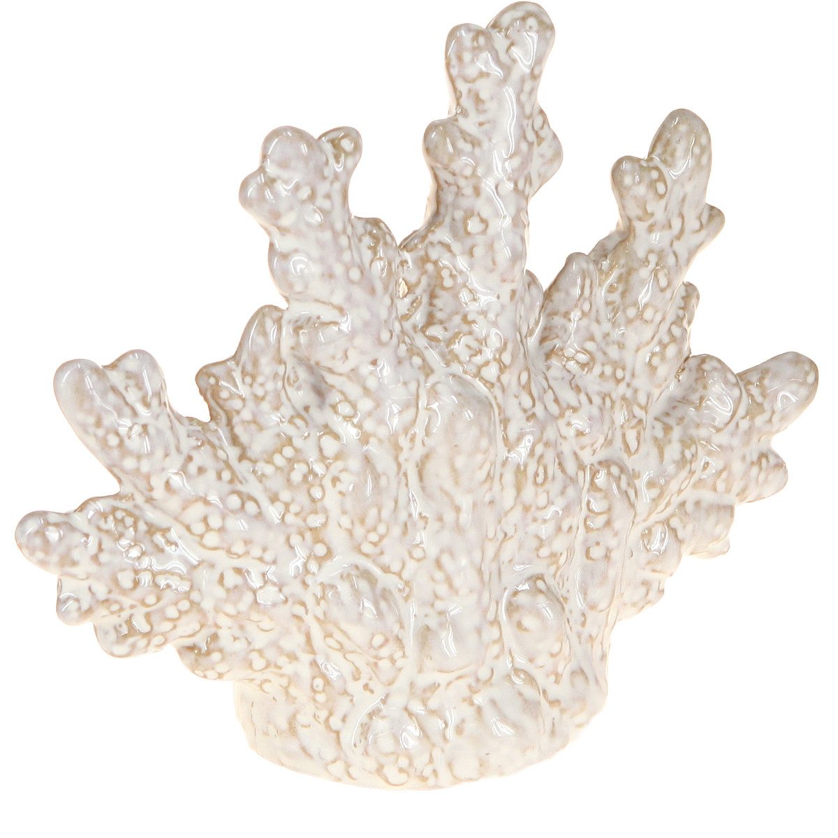 Dekofigur Maritime Keramik Korallen Deko Beige Tischdeko 14,5cm
