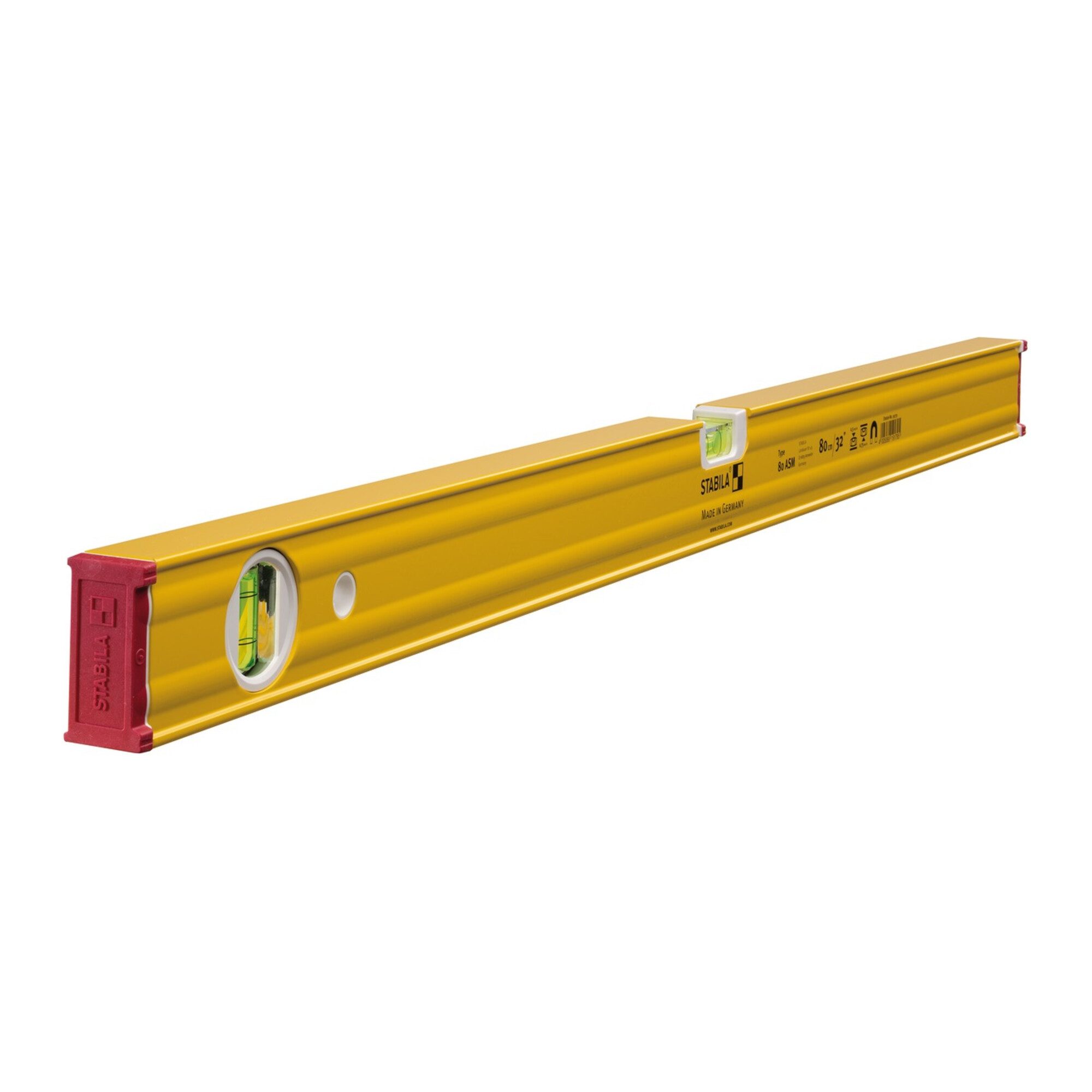 Stabila Wasserwaage STABILA Wasserwaage Type 80 ASM, 80 cm, mit Seltenerd-Magnetsystem