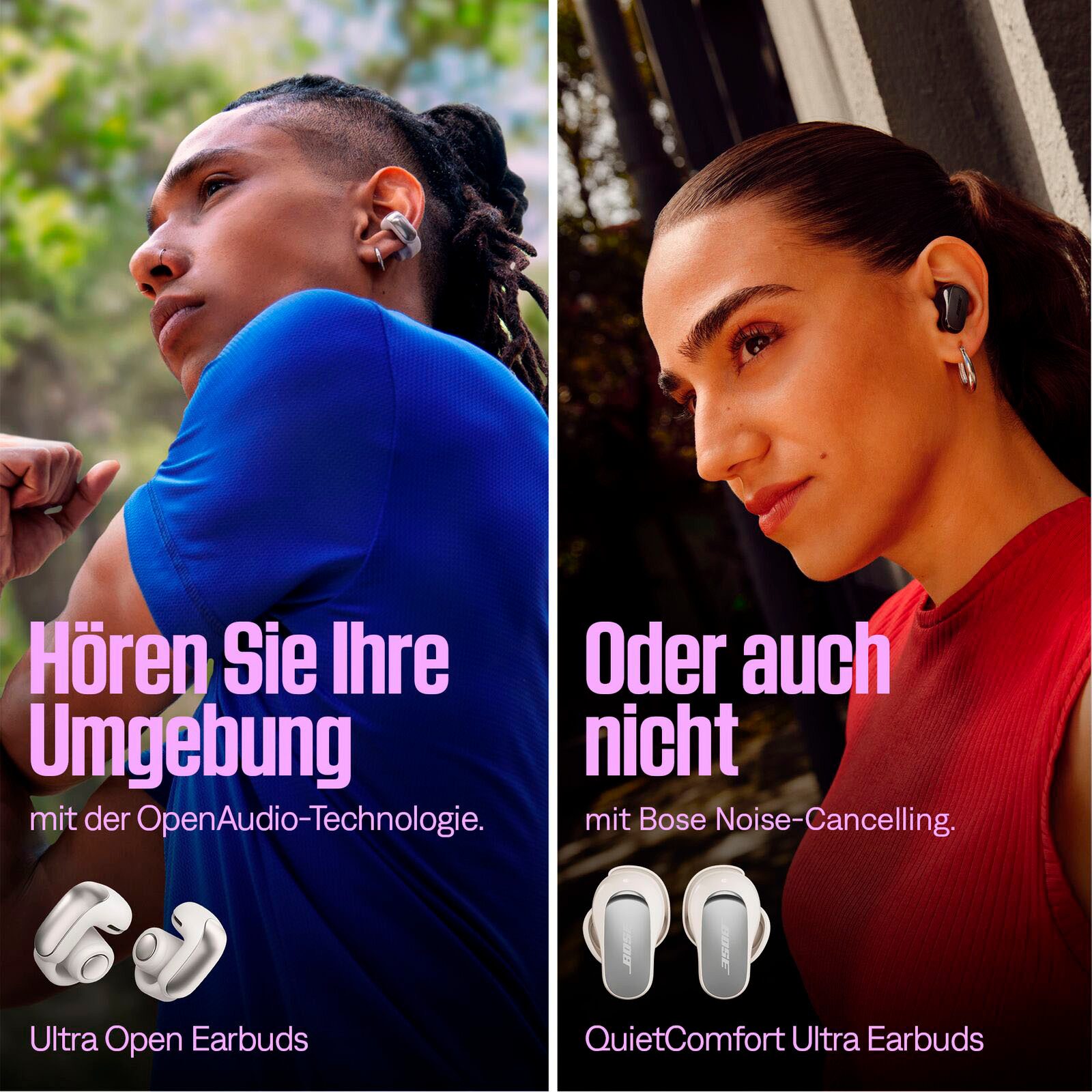 Bose Ultra Open Earbuds mit 2 Modi: Immersive Sound, Stereo Open-Ear-Kopfhörer (Stummschaltung, Bluetooth, Simple Sync, Google Fast Pair, Umgebung wahrnehmen)