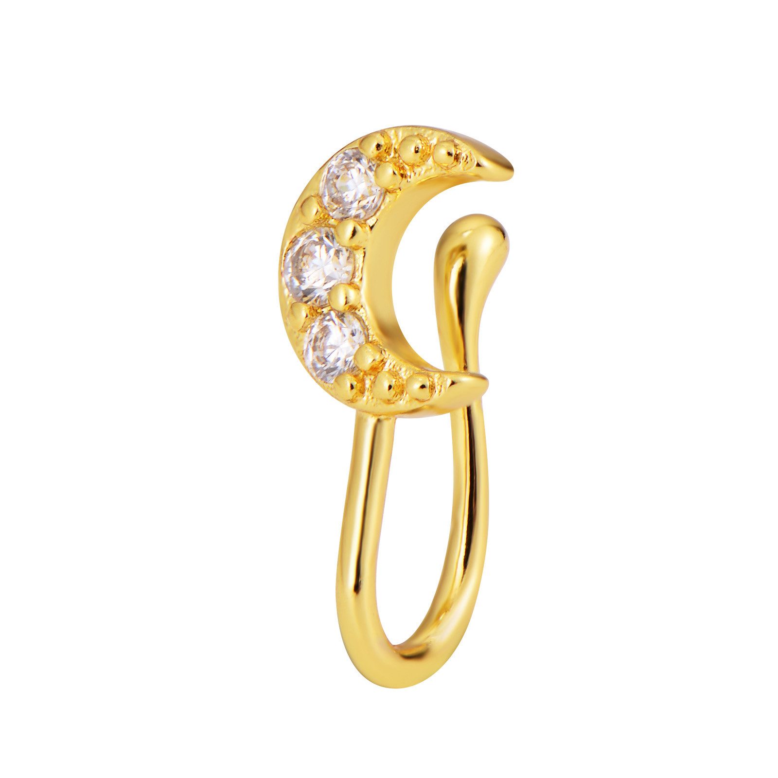 Karisma Schmuck Nasenpiercing Messing Fake U-Form Ohrclip Ohrring Gefälscht Frauen Ring FN-22, Knorpel Lippe Helix Tragus Zirkonia Steine