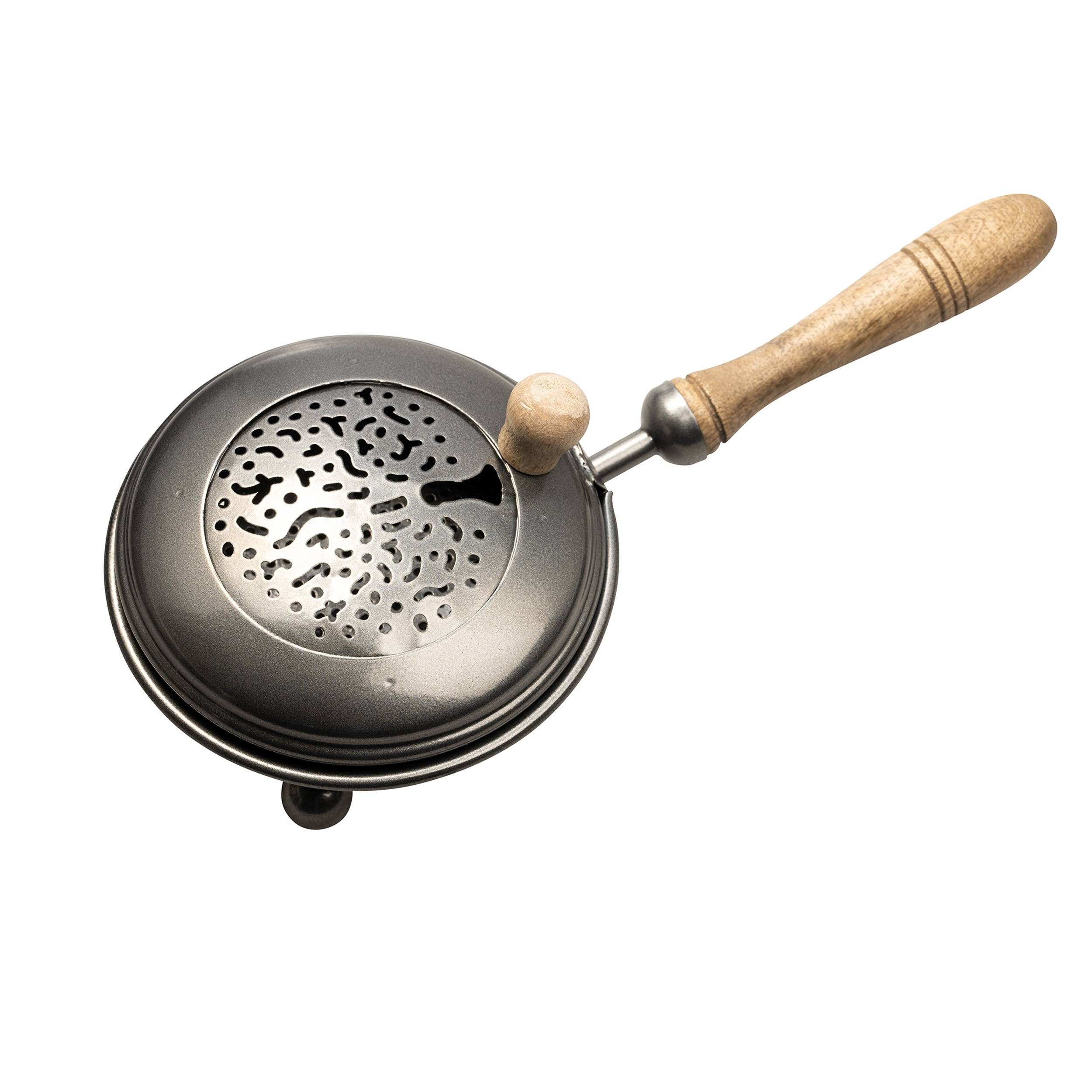 Räucherschale Eiserne Räucherpfanne, anthrazit, D 12cm - Ideal für Räucherwerk und W