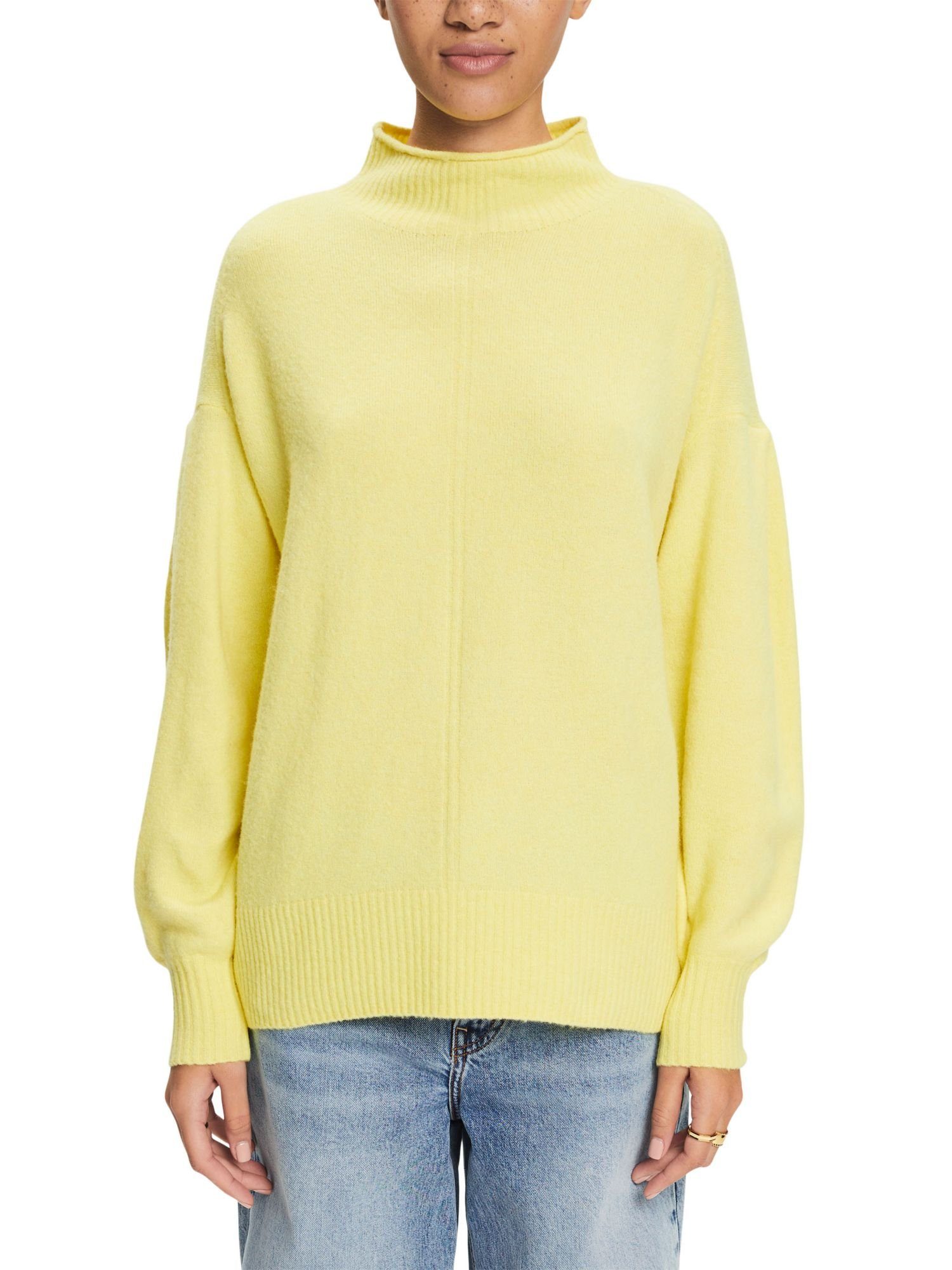 Esprit Stehkragenpullover Pullover YELLOW Stehkragen mit PASTEL