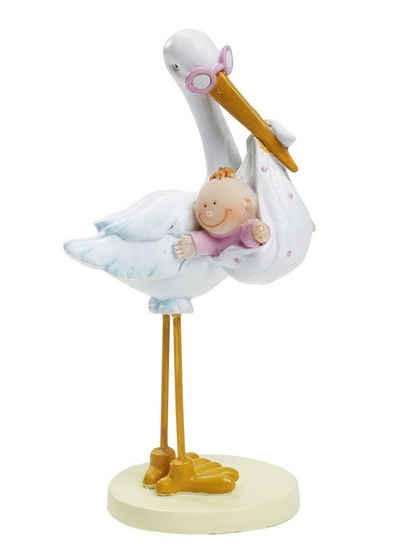 HobbyFun Dekofigur CREApop® Storch mit Baby 11cm