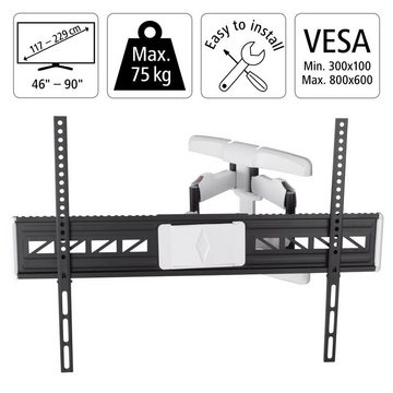 Hama schwenkbar, vollbeweglich, 117 - 229 cm (46"-90), 50", 55", 65", 75" TV-Wandhalterung, (bis 90 Zoll)