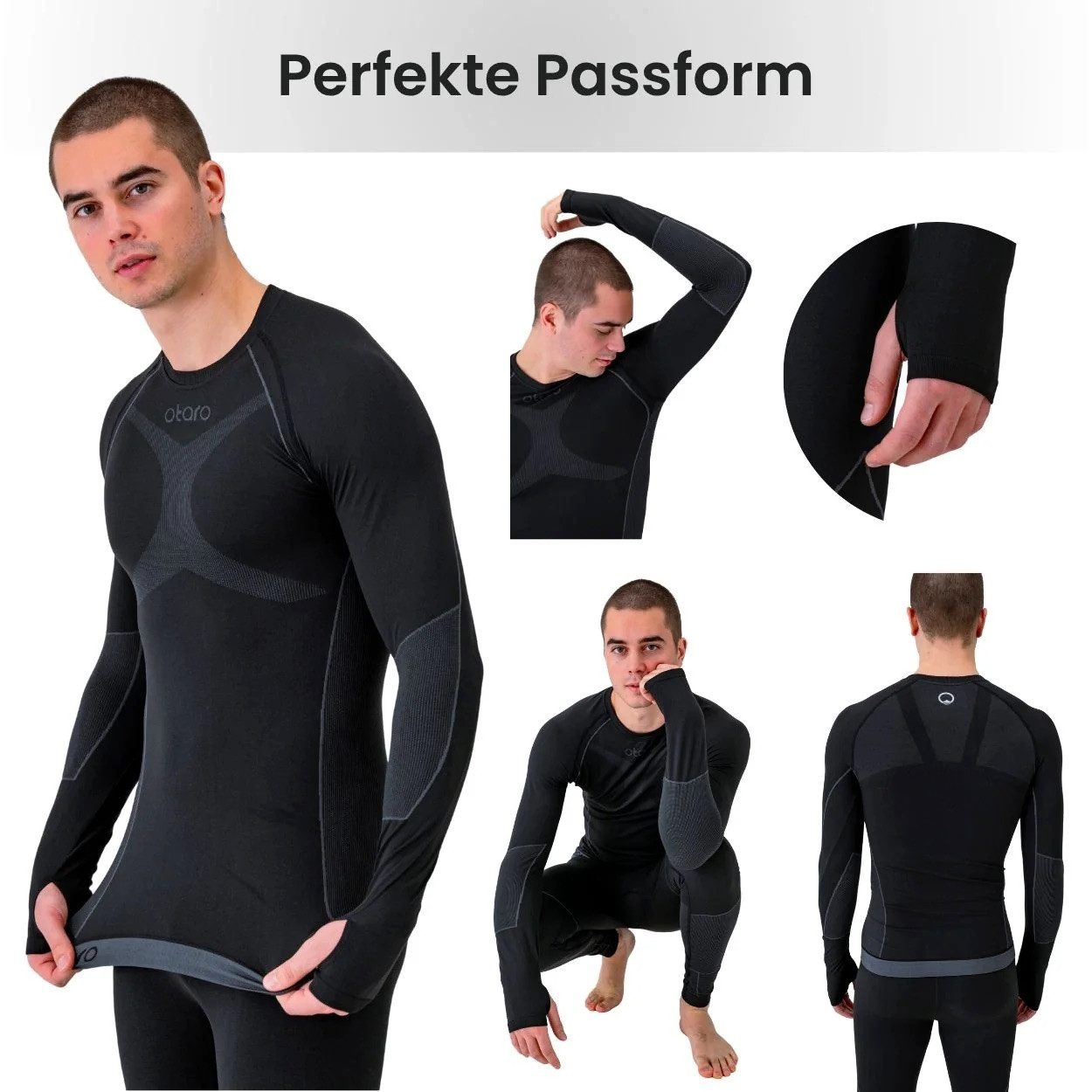 Otaro Thermounterhose Thermounterwäsche Herren Set, Funktionsunterwäsche, Baselayer (Die perfekte Skiunterwäsche, 2-St., 2-teiliges Set) Wärmeisolierend, Atmung – Bild 3 von 5