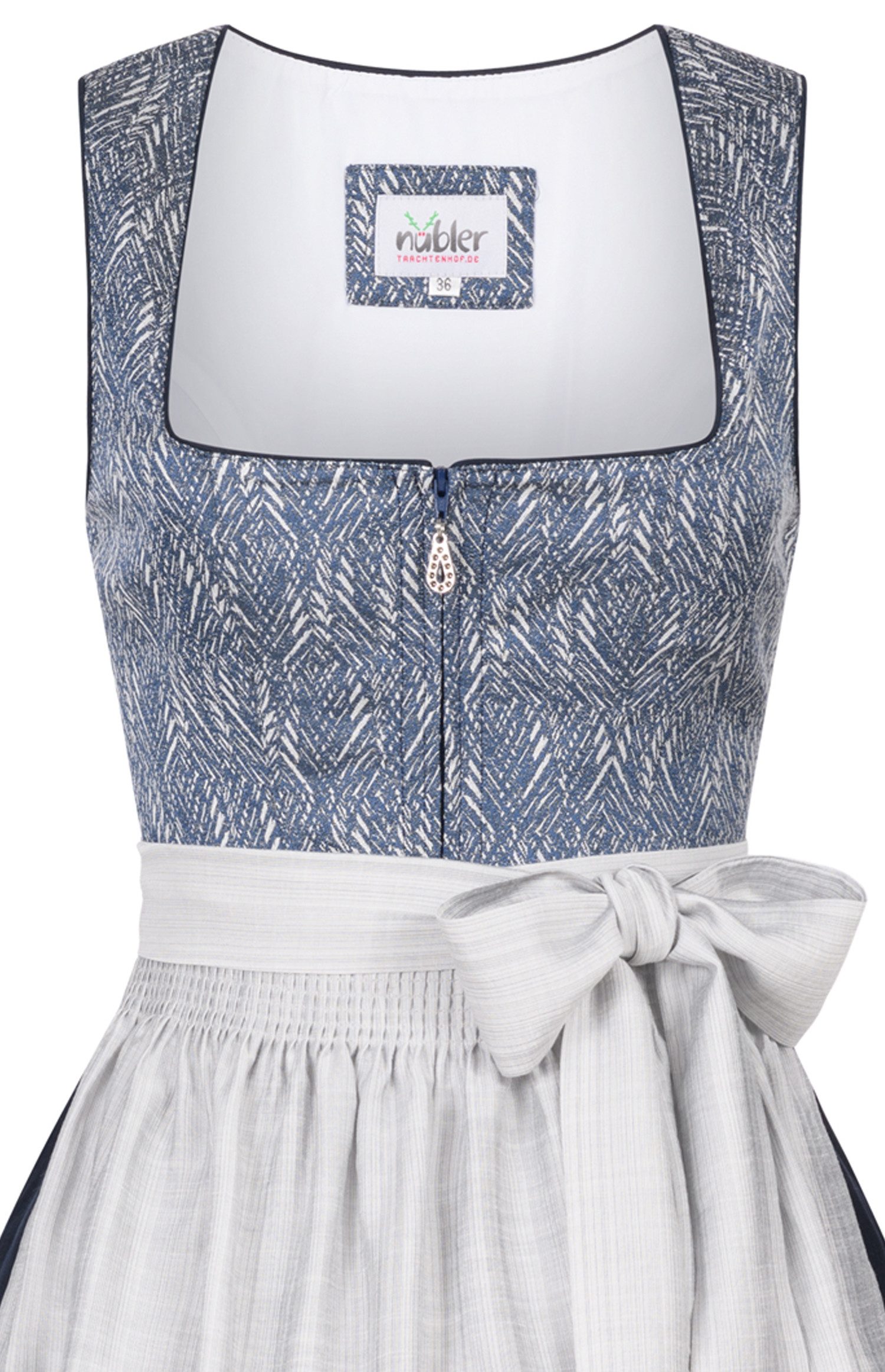 Nübler Trachtenkleid Midi Dirndl Frauke in Blau von Nübler - Rocklänge 60 cm