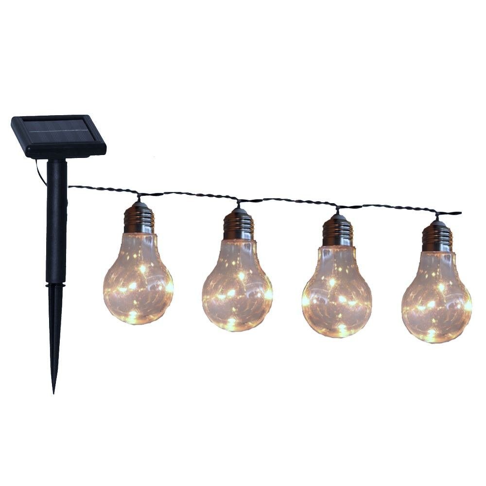Seasonals LED-Lichterkette 1018 Solar LED Lichterkette "Mini-Bulby" klar 10 Kunstst. Birnen 190cm