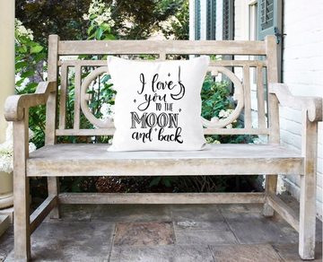 SpecialMe Dekokissen Kissenbezug Spruch I love you to the moon and back Geschenk Partner Freund Freundin Liebe SpecialMe®