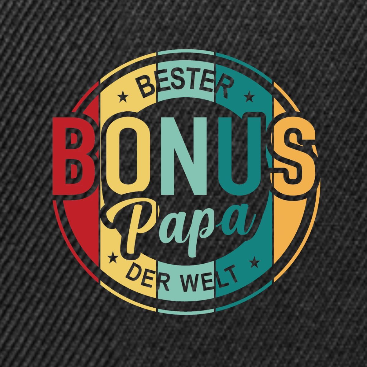 Spreadshirt Snapback Cap Bester Bonus Papa Der Welt Retro Siegel Snapback Cap (1-St)