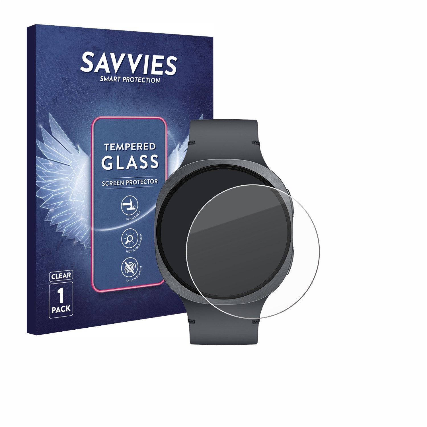 Savvies Displayschutzglas Schutzglas für Samsung Galaxy Watch 8 (44 mm), Displayschutz 9H Glas Klar Transparent