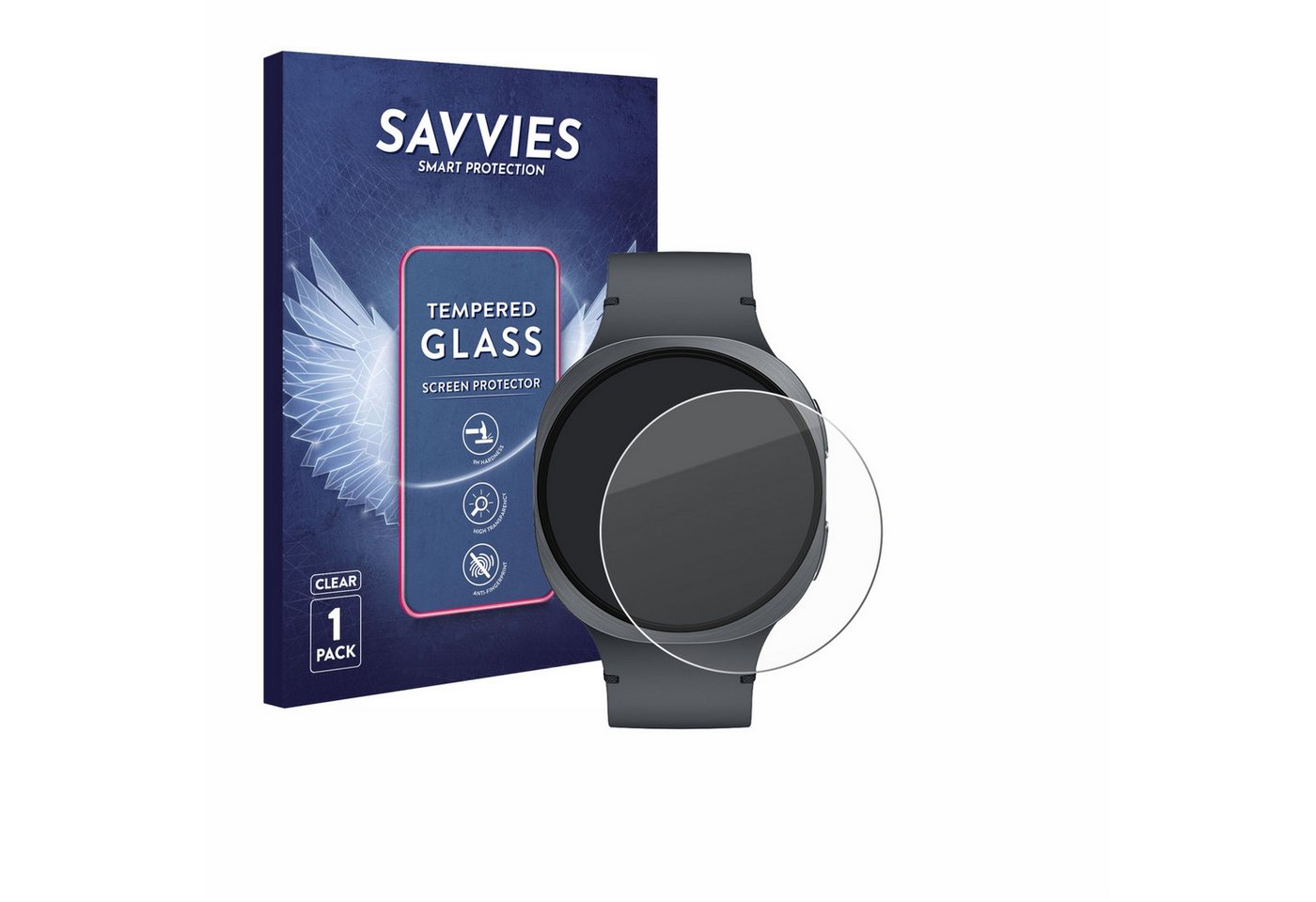 Savvies Displayschutzglas Schutzglas für Samsung Galaxy Watch 8 (44 mm), Displayschutz 9H Glas Klar Transparent