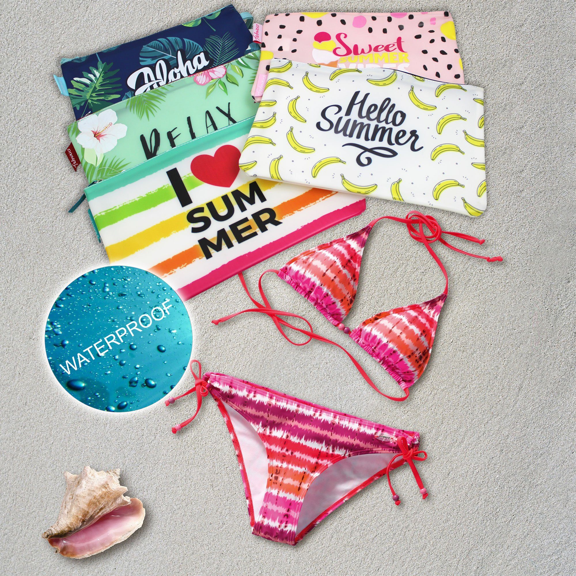 Haus und Deko Badeanzug Bikini Wetbag wasserdichte Badetasche Nasstasche für Urlaub Strand (1-St) – Bild 4 von 5