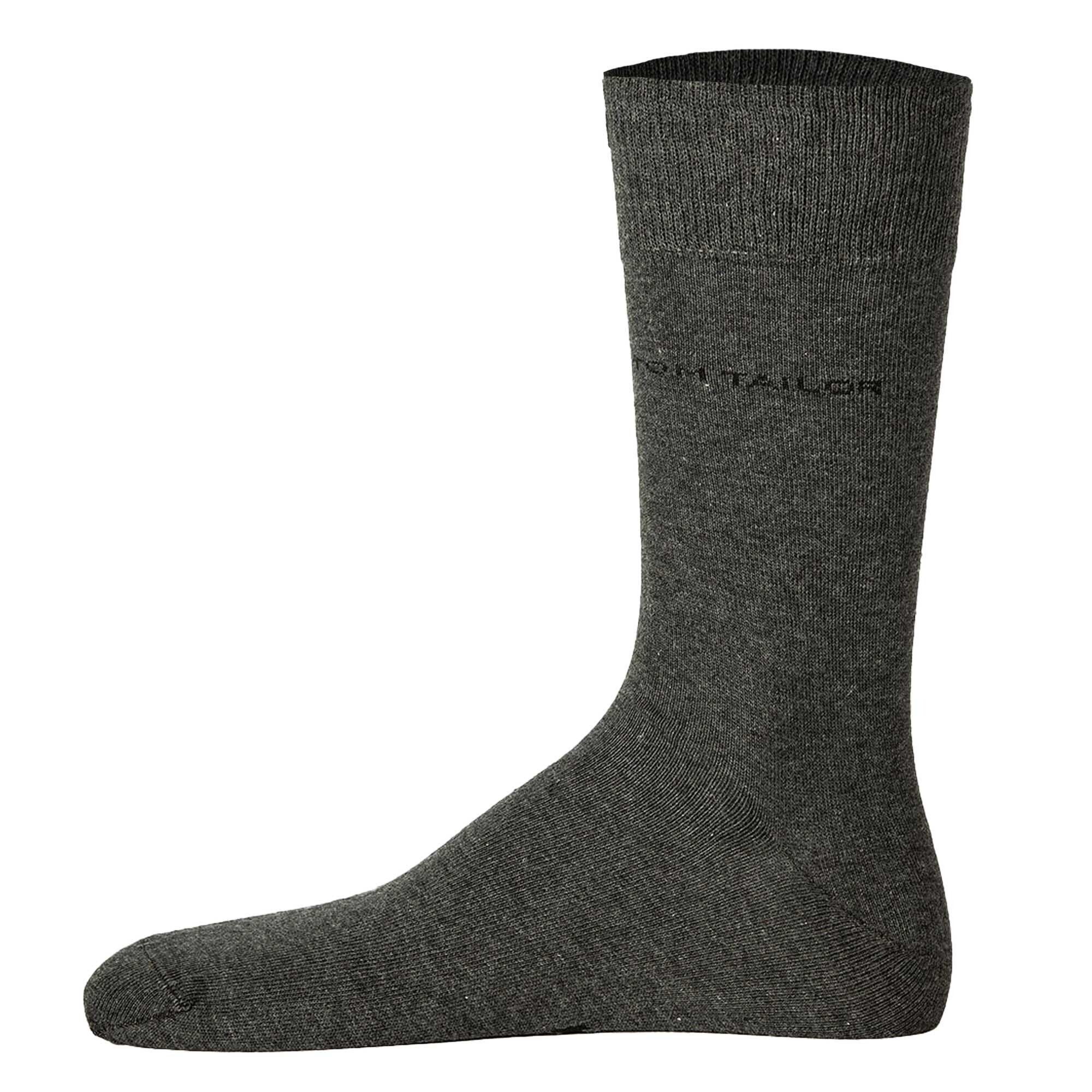 Grau Baumwollmischung Socken, Basic, TOM 3er TAILOR Kurzsocken Pack Herren -