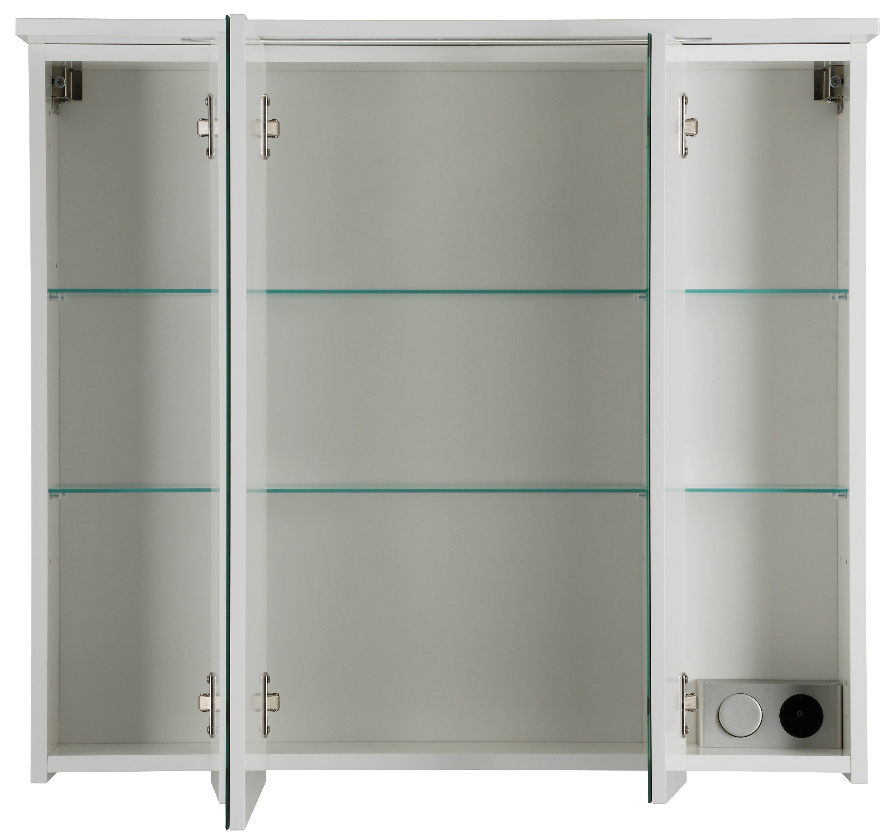 Schildmeyer Spiegelschrank Profil 16 made in Germany Breite 80 cm, 3-türig, LED-Beleuchtung, Schalter-/Steckdosenbox