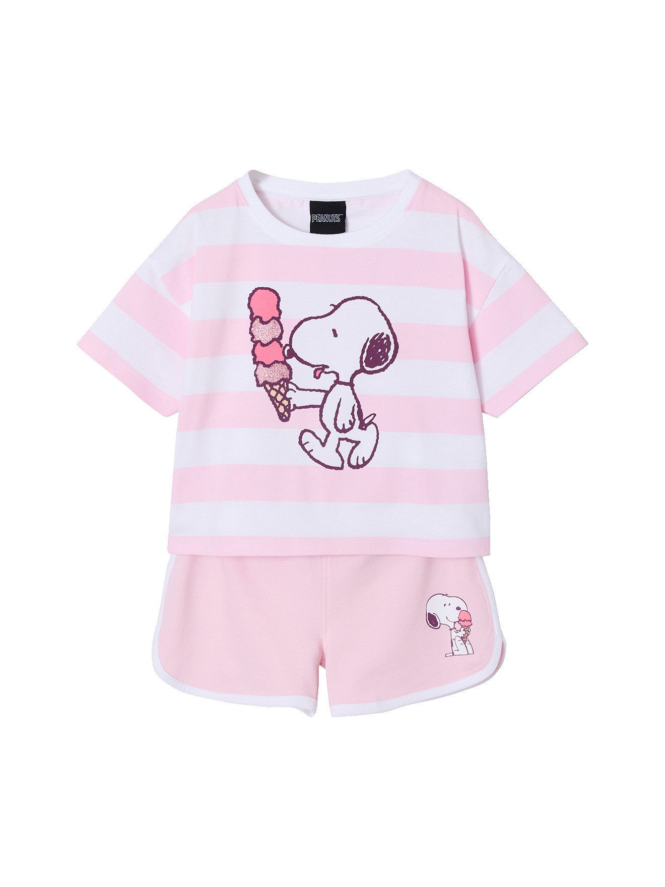 vertbaudet Kleid & Hose Mädchen-Set aus T-Shirt und Shorts PEANUTS SNOOPY