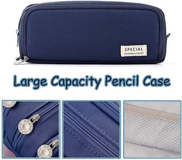 IVSO Federmäppchen Federmäppchen aus Segeltuch, Große Kapazität 3 Fach Pencil Case