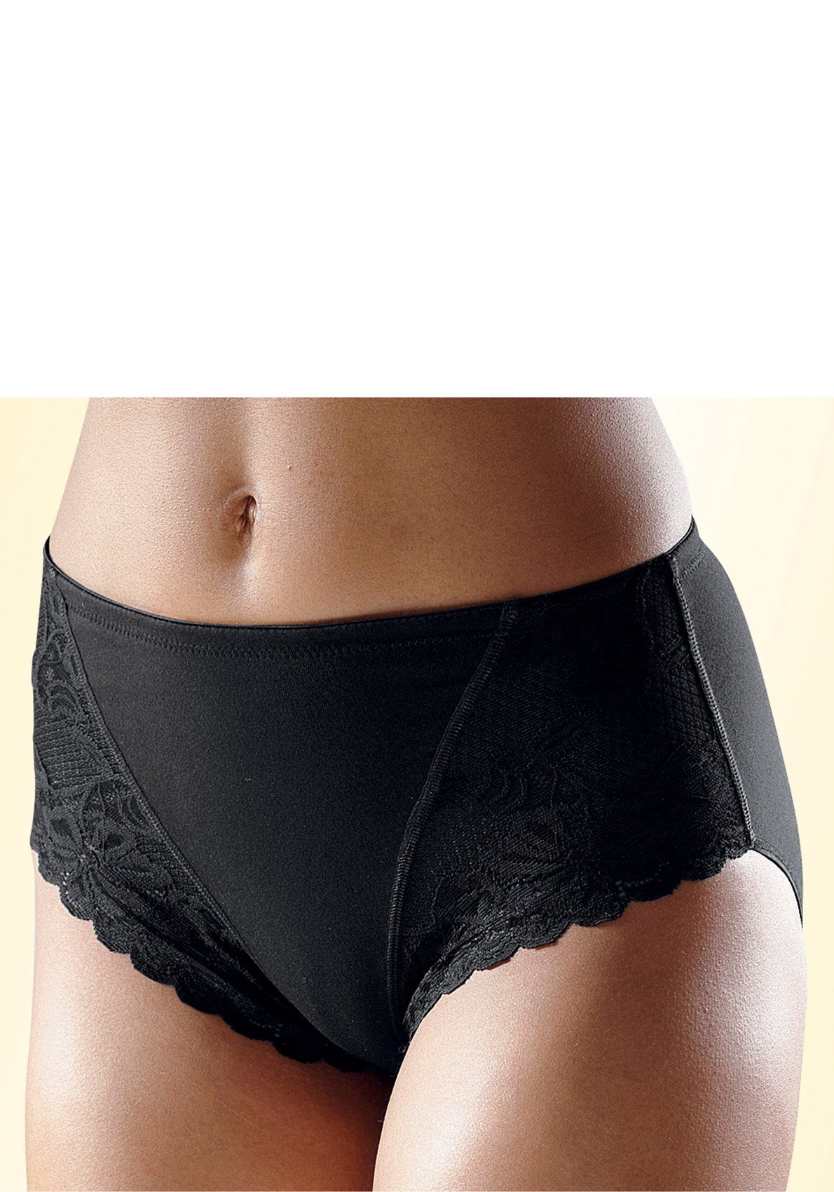 (Packung, petite schwarz 3-St) fleur Formslip elastischer aus Baumwoll-Qualität