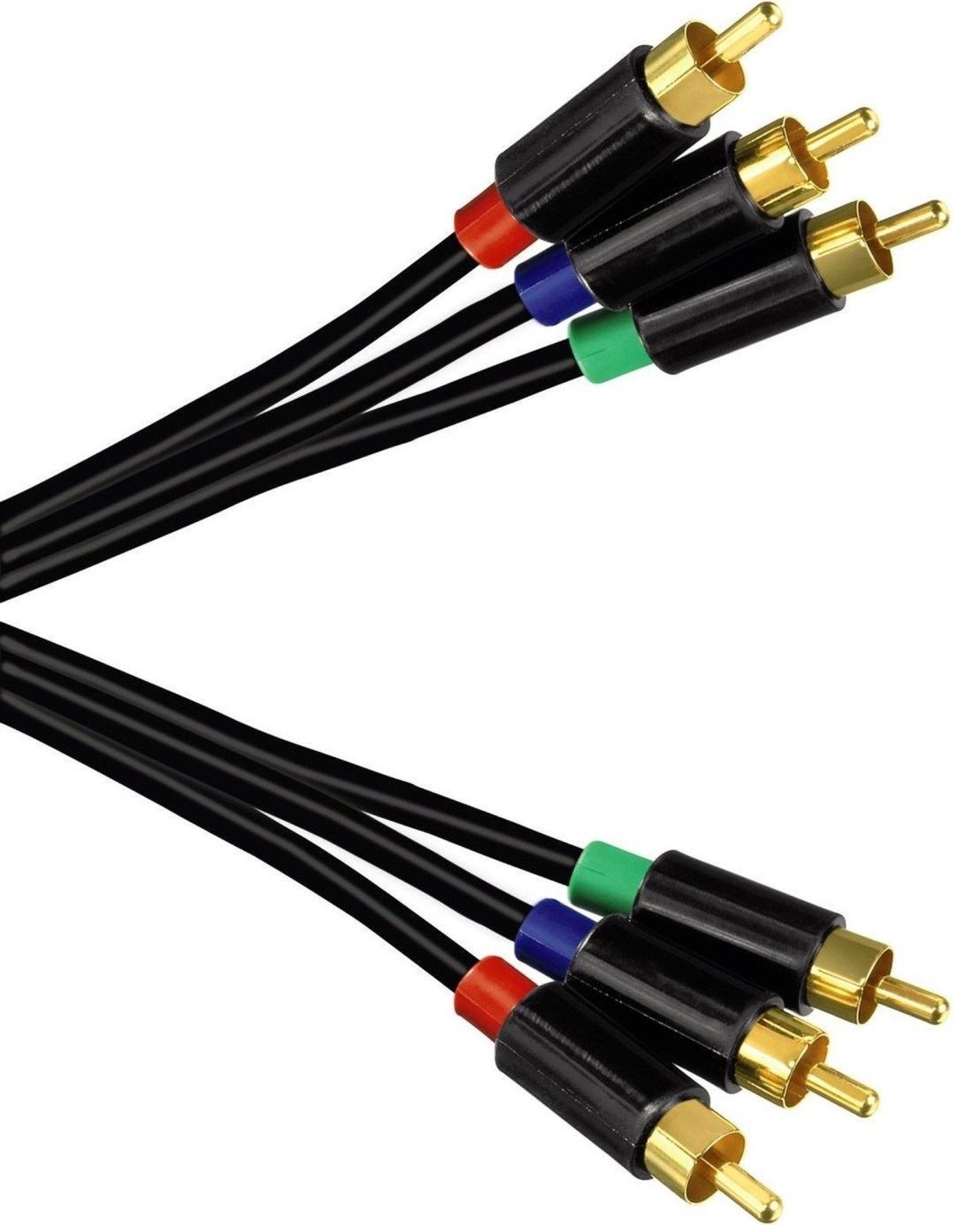 Hama 1,5m YUV Komponenten-Kabel RGB Component HDTV Video-Kabel, Cinch, Cinch, Koax HD TV Kabel mit RCA- Chinch-Anschluss YUV, für TV, Receiver etc