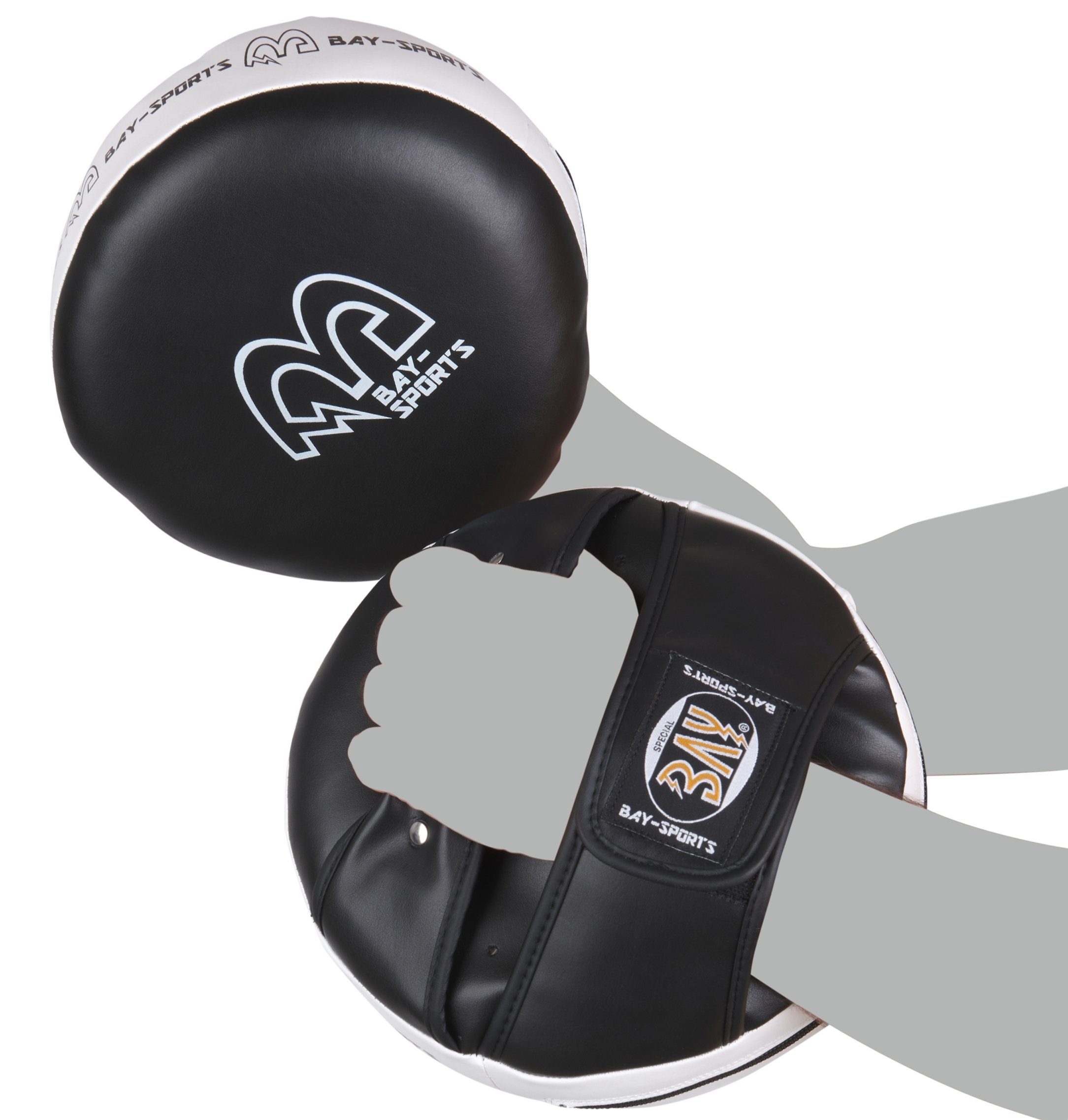 BAY-Sports Boxsack BMB Pratze Rund Tellerpratzen Schlagpolster Schlagkissen Kickboxen (1 Stück, Weich), Selbstverteidigung Thaiboxen Kampfsport Muay Thai Kinder Erwachsene