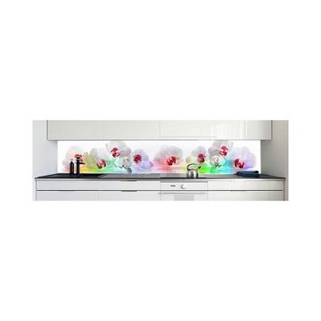 DRUCK-EXPERT Küchenrückwand Küchenrückwand Orchideen Bunt Hart-PVC 0,4 mm selbstklebend