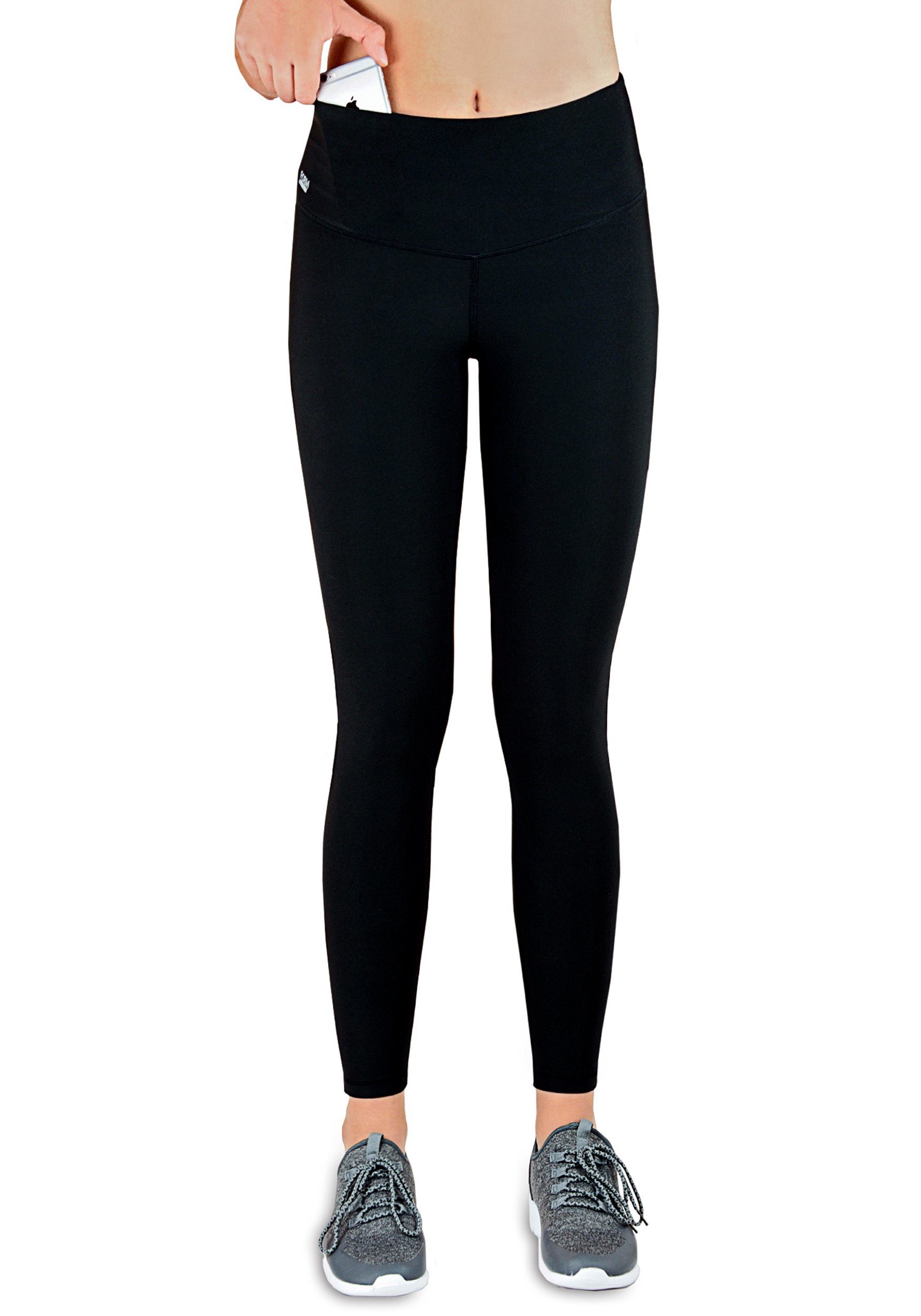 Formbelt Laufhose Damen High Waist Leggings lang, mit Handytasche und hohem Bund, mesh tight leggings sportleggings funktionsleggings, high waist quick dry frauen leggin leggins damen sport blickdicht, hoher bund, quick dry, atmungsaktiv, waschbar, 4 wege stretch