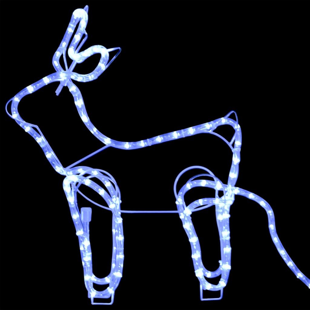 vidaXL Weihnachtsfigur Weihnachtsdekoration Rentiere und Schlitten Outdoor 576 LEDs (1 St)