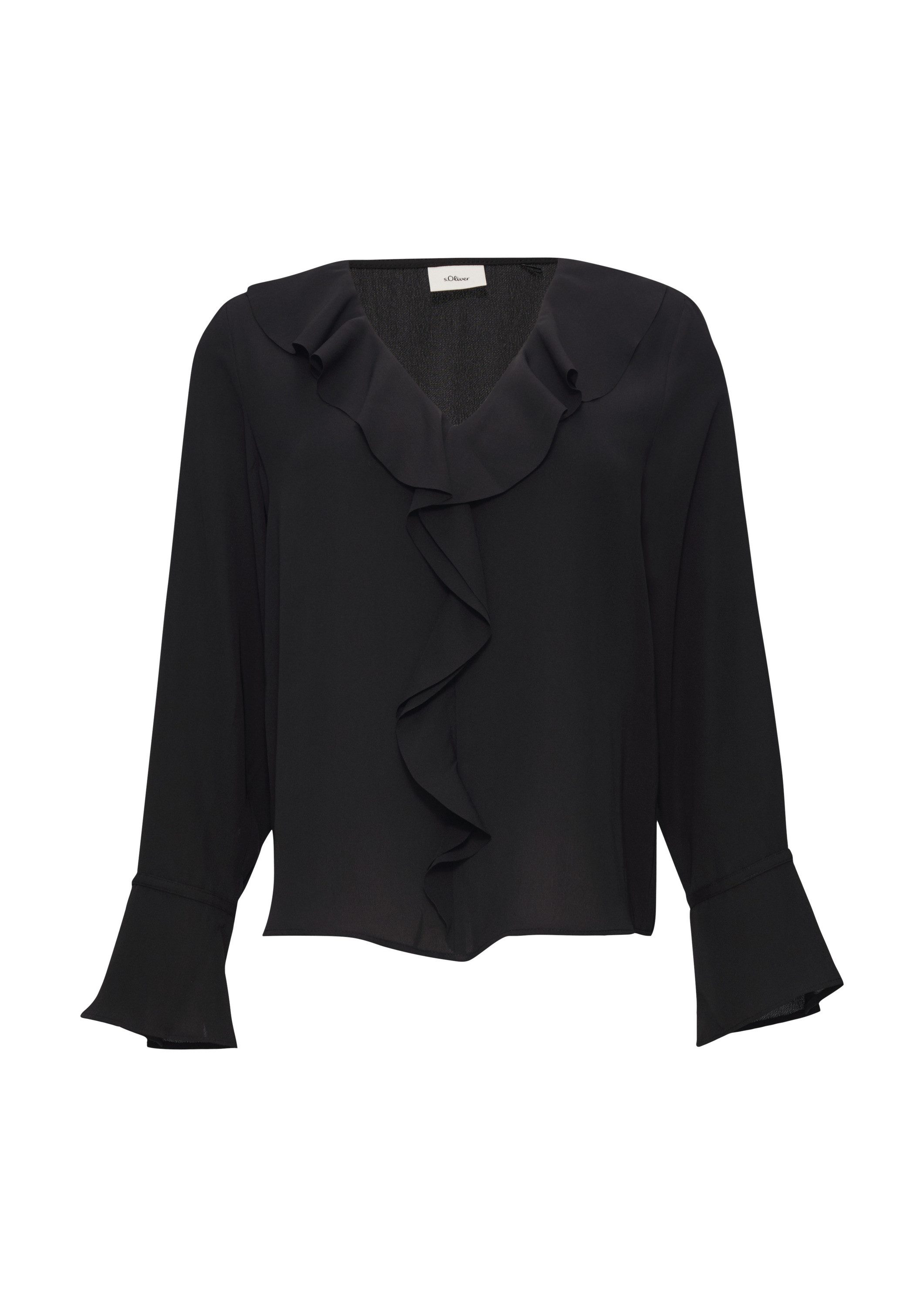 s.Oliver Langarmbluse Bluse Volantbluse mit V-Ausschnitt günstig online kaufen