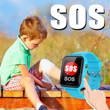 PTHTECHUS MG-S19-BLAU Kinder's Smartwatch (1,44 Zoll), mit Elegantes und Schönes Design 7 Spielen, Musik, MP3, Taschenlampe