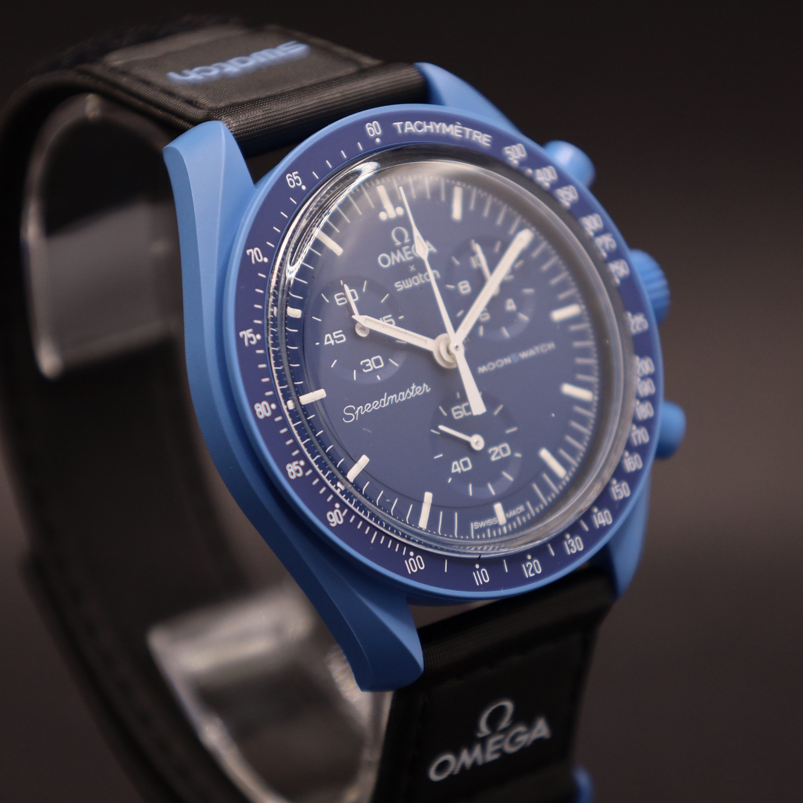 Swatch Chronograph Moonswatch Mission to Neptune Bioceramic SO33N100, (1-tlg)