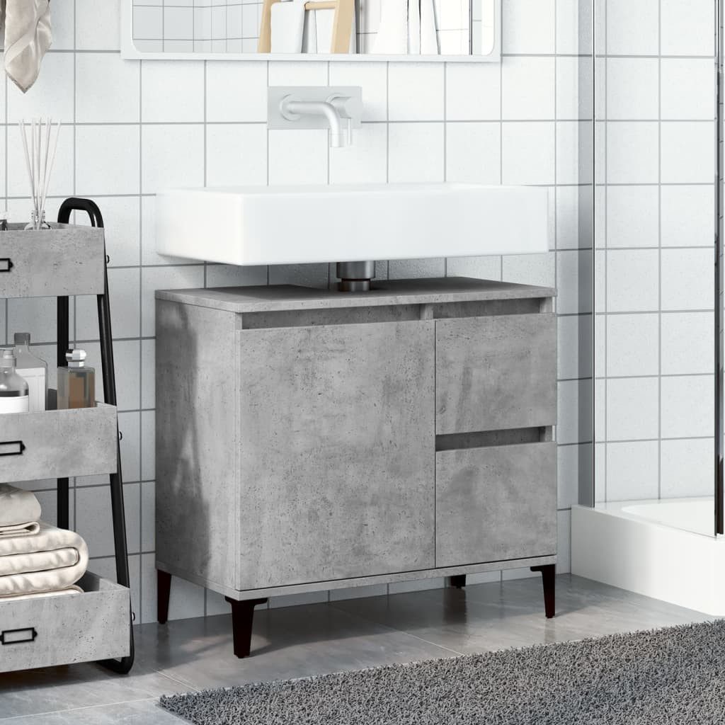 vidaXL Badezimmerspiegelschrank Waschbeckenunterschrank Betongrau 65x33x60 günstig online kaufen