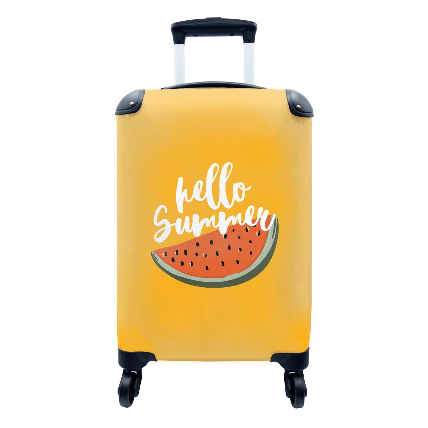 MuchoWow Handgepäckkoffer Wassermelone - Sommer - Weiß, 4 Rollen, Reisetasche mit rollen, Handgepäck für Ferien, Trolley, Reisekoffer