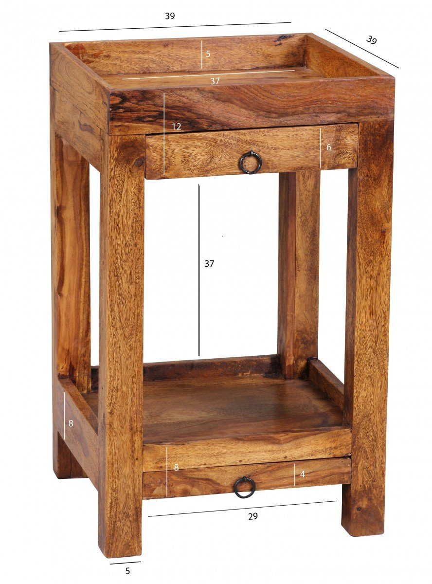 DESIGN Holz Sheesham Ideal KADIMA Telefontisch, Beistelltisch & Zuhause Büro für