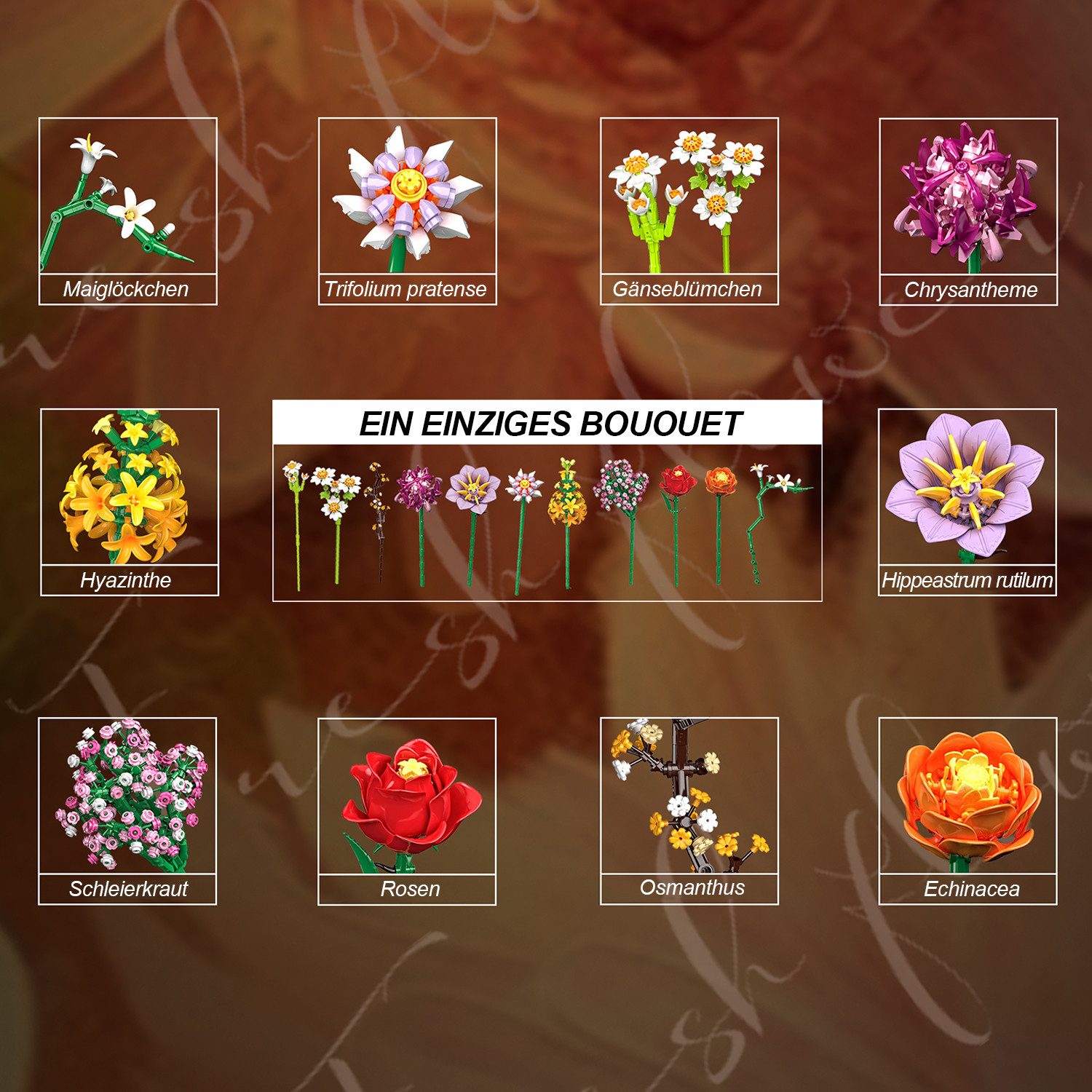 Esun 2-in-1 Vase Blumenstrauß Bauset Kunstblumen-Strauß-Sets günstig online kaufen