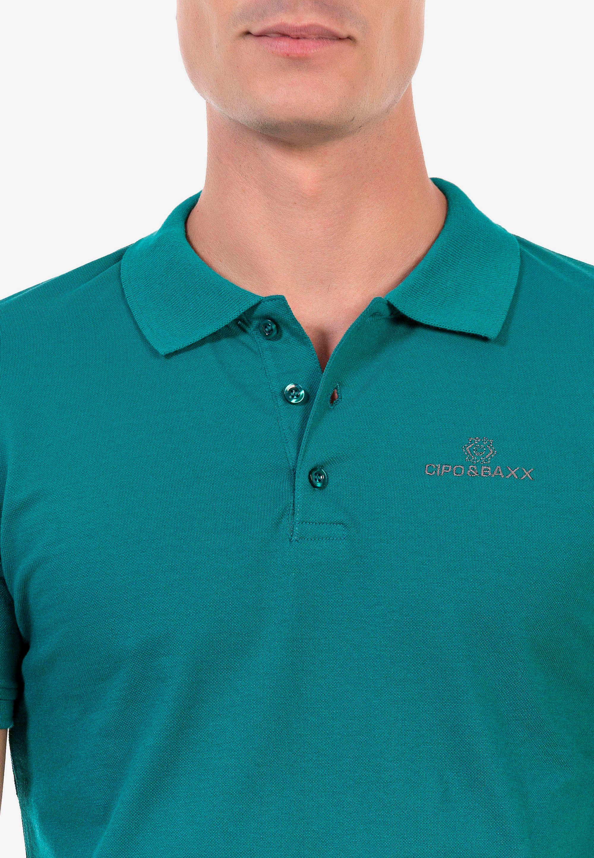 Cipo & Baxx Poloshirt mit kleiner Markenstickerei grün
