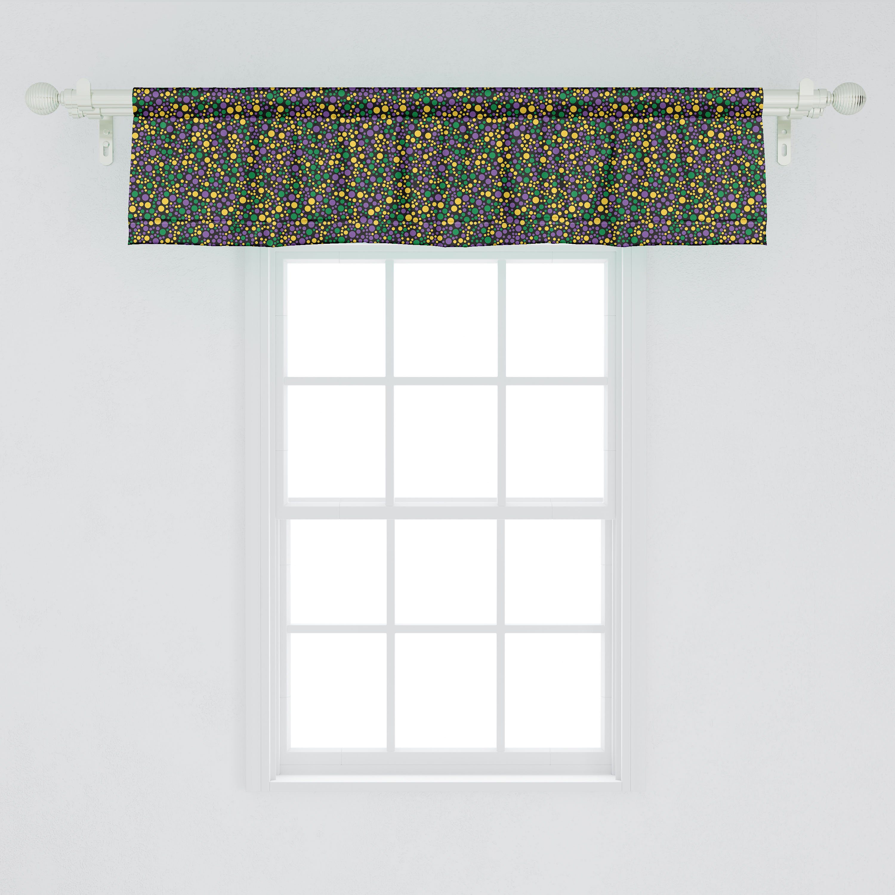Scheibengardine Vorhang Volant für Dekor Spots Stangentasche, Schlafzimmer Bunte Microfaser, Tupfen mit Abakuhaus, Küche