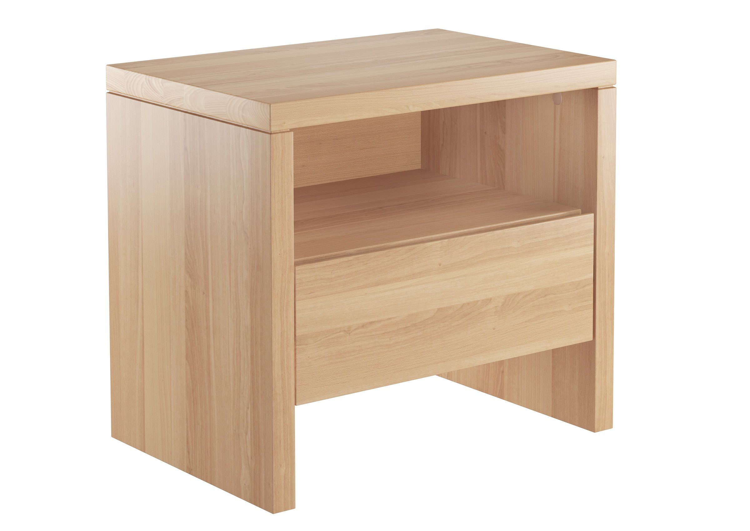 ERST-HOLZ Nachtkommode Nachttisch Buche Nachtkästchen Bettkommode mit Schublade, 90.20-K42- Nachttisch Buche farblos lackiert-Schublade unten