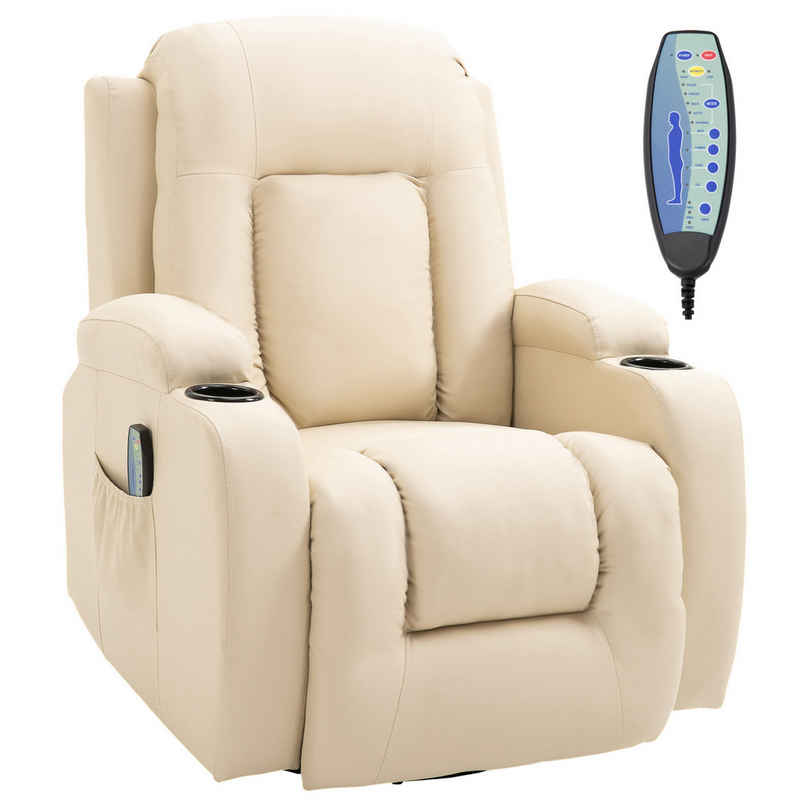 HOMCOM Massagesessel Relaxsessel Fernsehsessel mit 8 Massagemodi, Fernbedienung (TV-Sessel, 1-St., Ruhesessel), mit Becherhalter