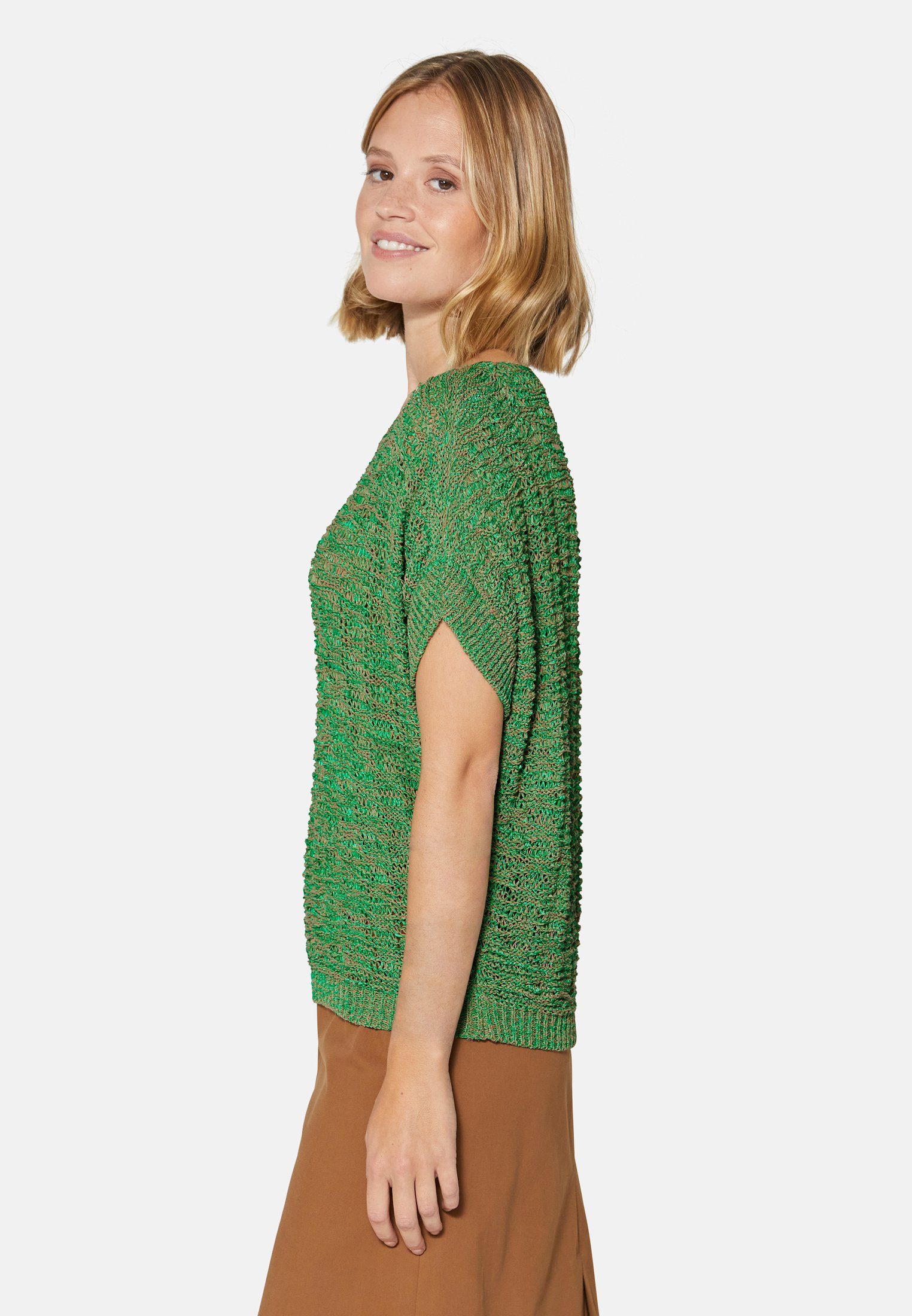 Damen Pullover MADELEINE Ajourpullover Bändchengarn-Pullover mit Bicolor-Effekt