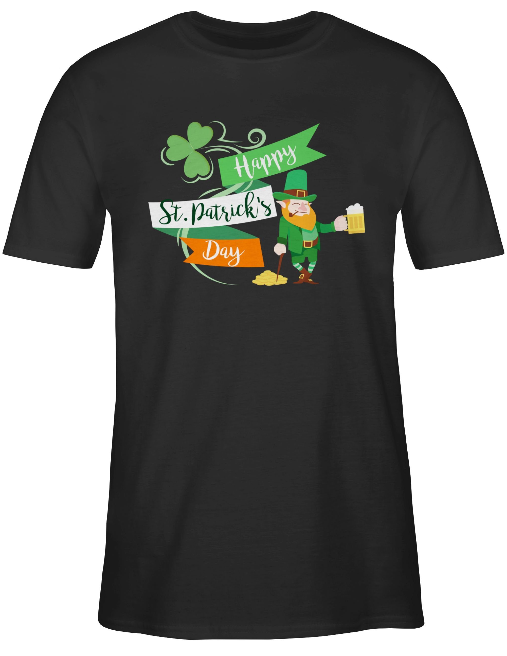 2 Happy Leprechaun St. St. Kobold Day T-Shirt Day Shirtracer Patricks Patricks Schwarz