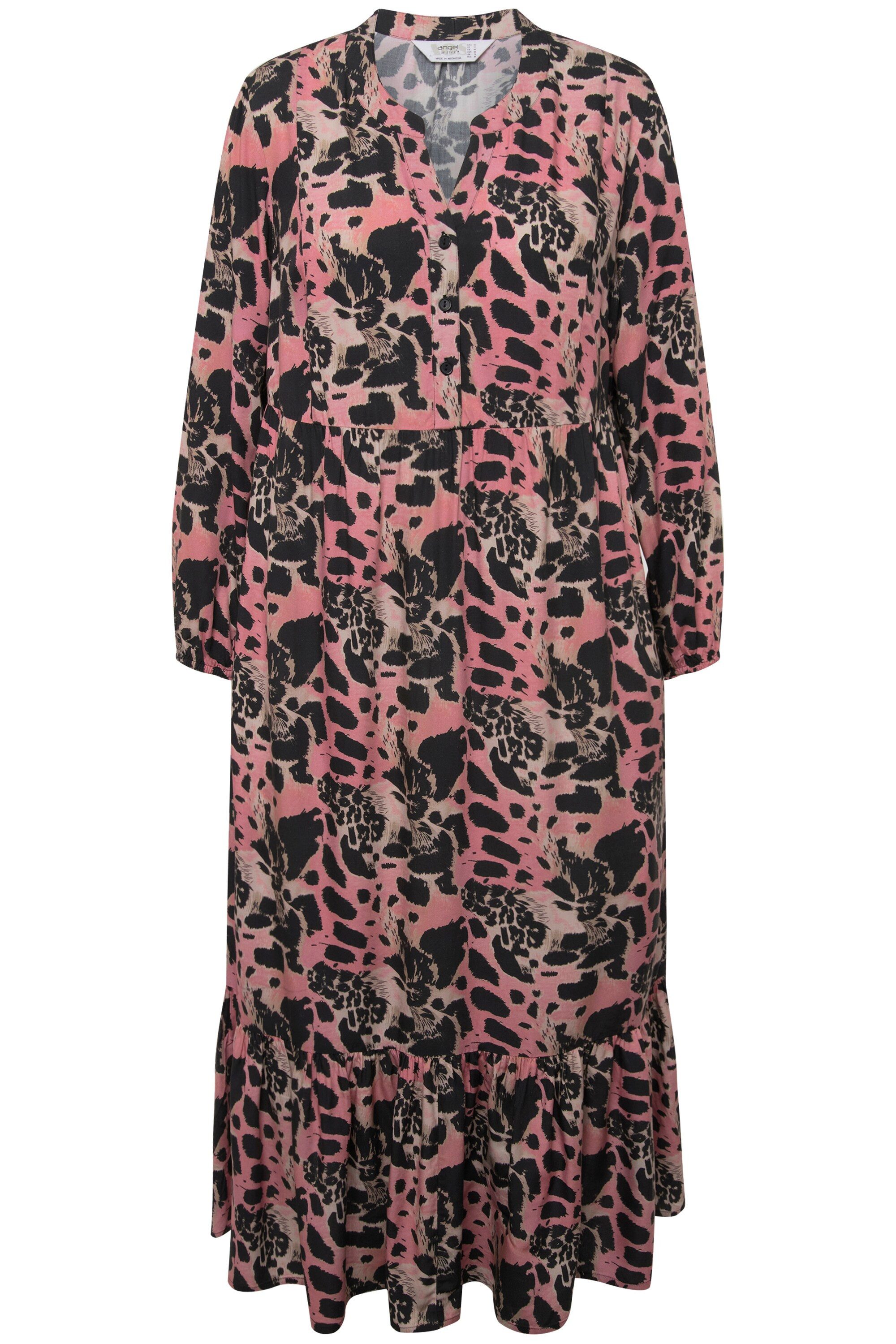 Angel of Style Midikleid Maxikleid A-Linie Animal-Mustermix Langarm günstig online kaufen