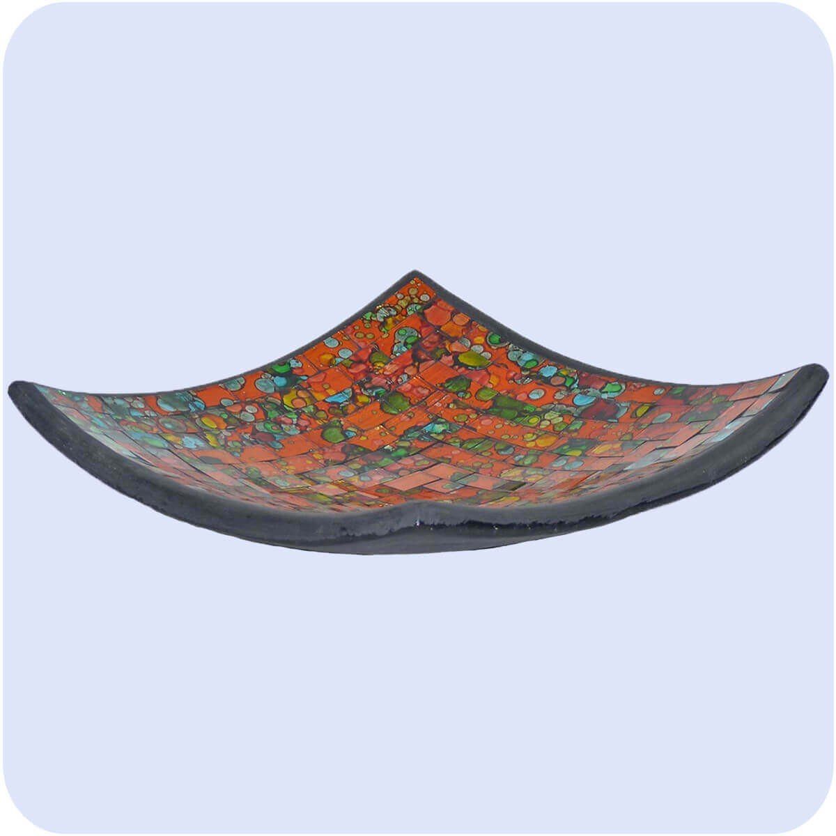 SIMANDRA Dekoschale Mosaik Schale Quadrat B: cm Stück) (1 ca. 20 Bunt Orange
