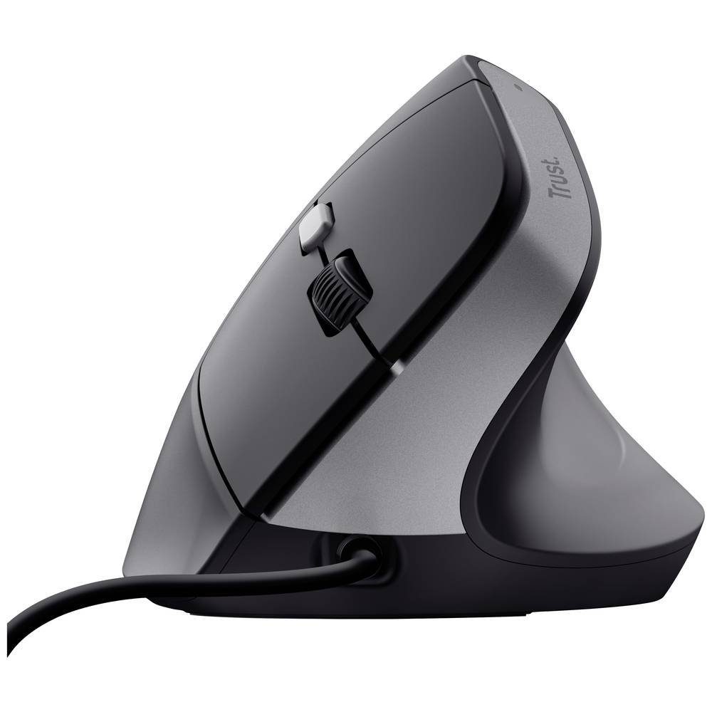 Trust USB-A Ergonomische Maus 25144 Mäuse (Ergonomisch, Geräuscharme Tasten, Integriertes Scrollrad)