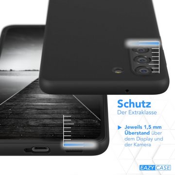 EAZY CASE Handyhülle Premium Silikon Case für Samsung Galaxy S21 FE 5G 6,4 Zoll, Hülle mit Kameraschutz Bumper Silikonhülle stoßfest Slimcover Schwarz